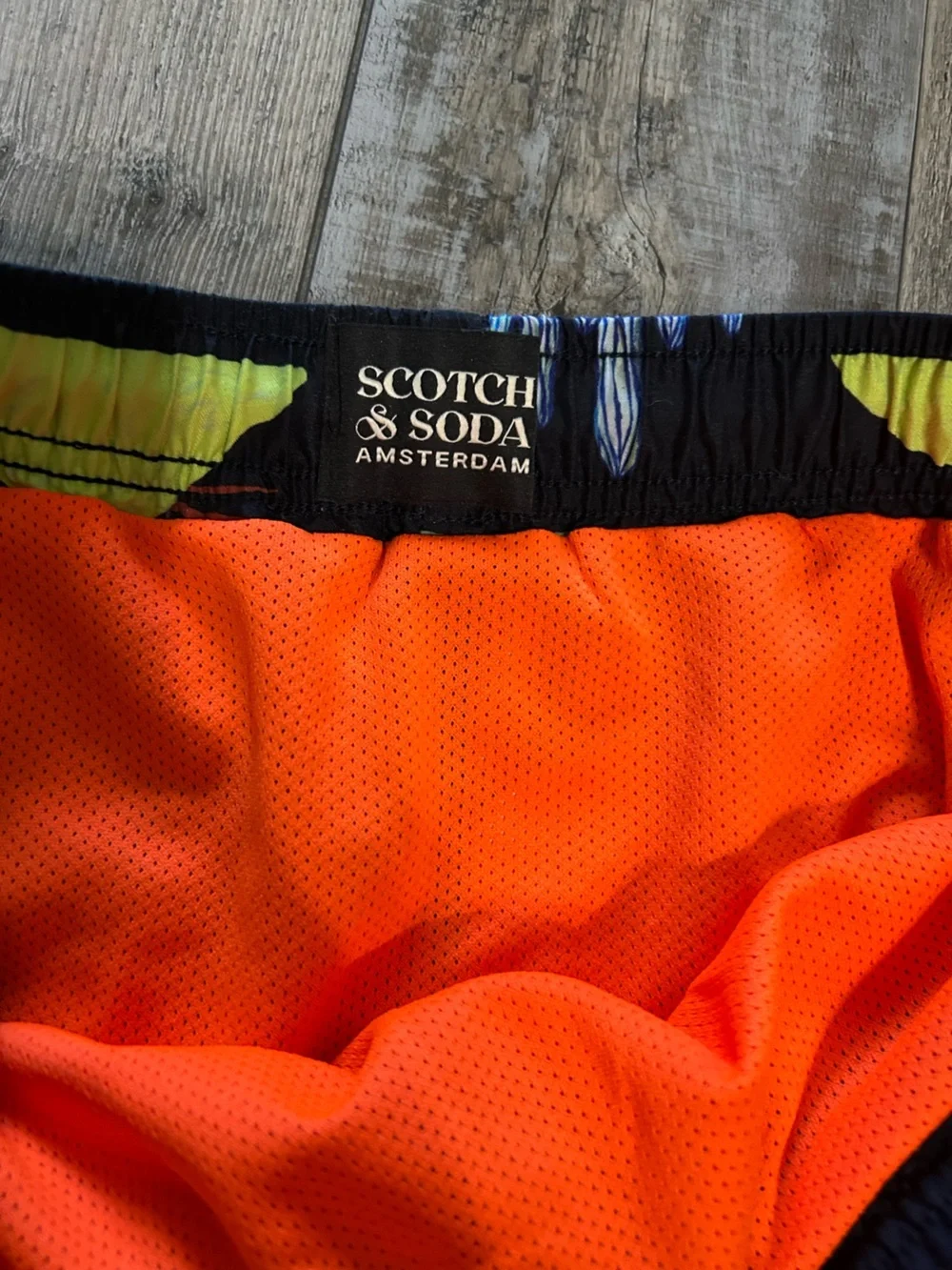 Scotch & Soda Black Swim Trunks cactus Neon Sunset Print southwestern desert
